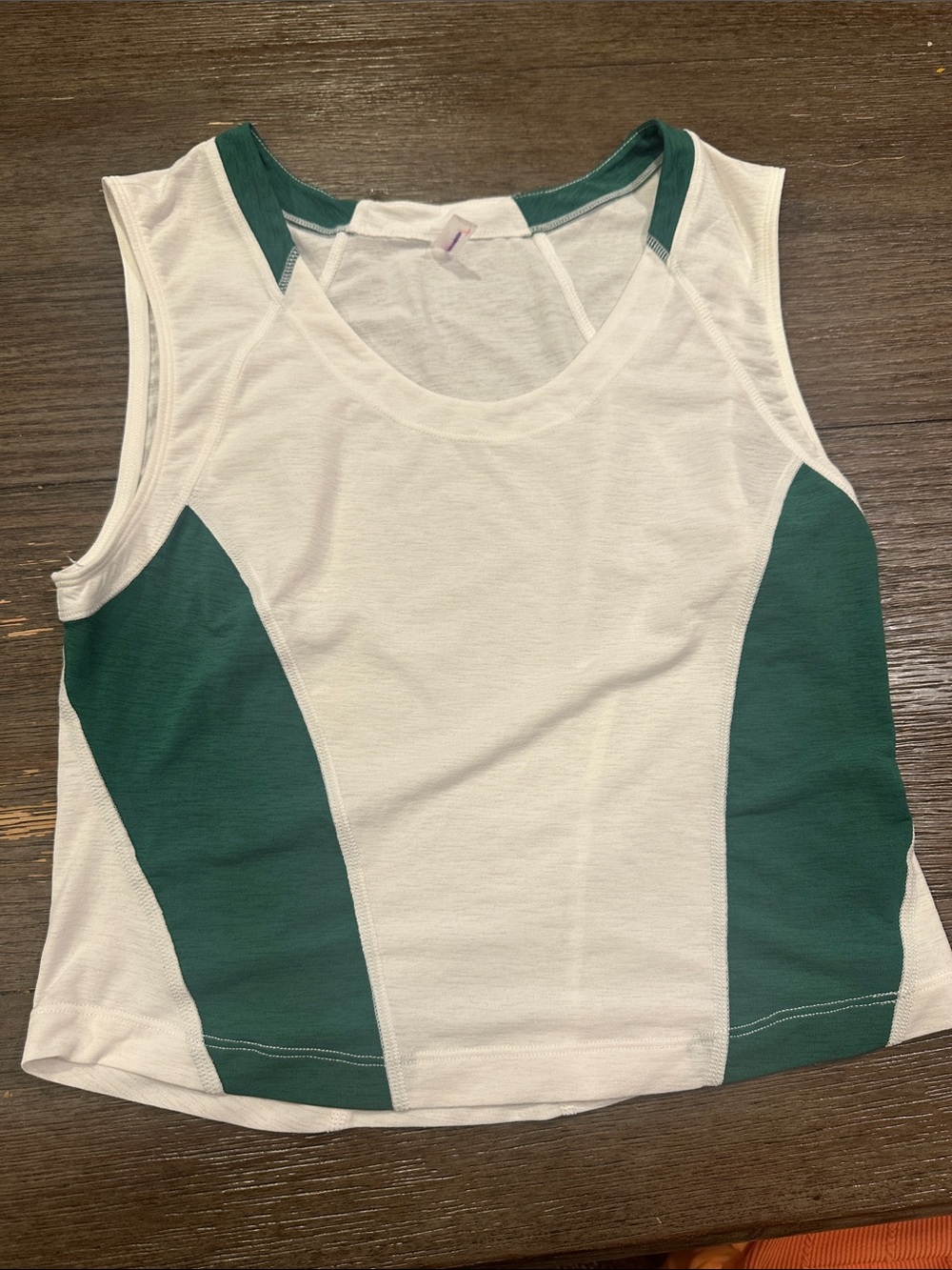 FP Movement by Free People White and Dark Green Athletic Tank